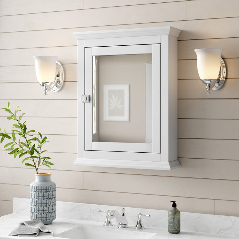 Three Posts™ Admiranda Surface Mount Framed 1 Door Medicine with 2 Adjustable Shelves